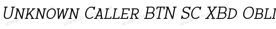 Unknown Caller BTN SC XBd Oblique字体转换